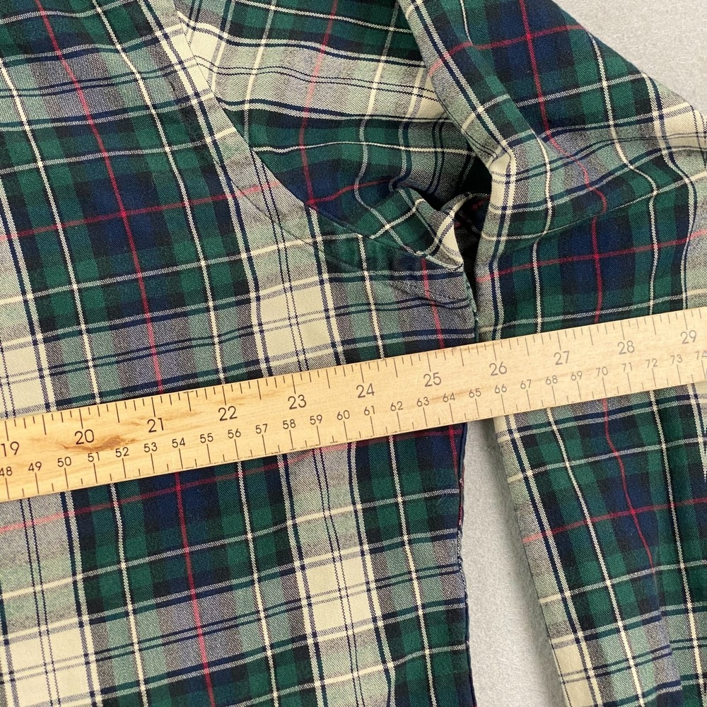 Polo Ralph Lauren Classic Fit Oxford Shirt Mens XL Green Beige Plaid Pocket - Picture 11 of 13